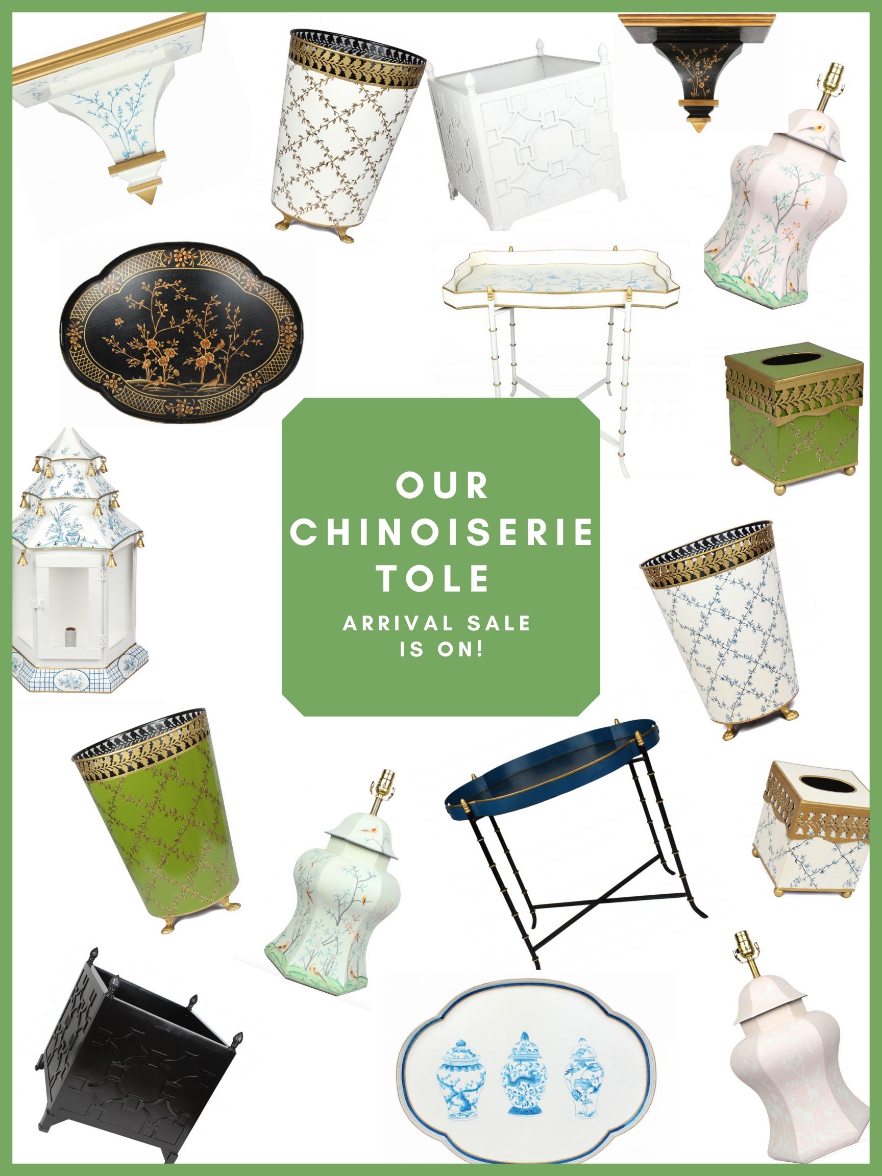 The Presale for our newest chinoiseire tole container is on plus a giveaway!