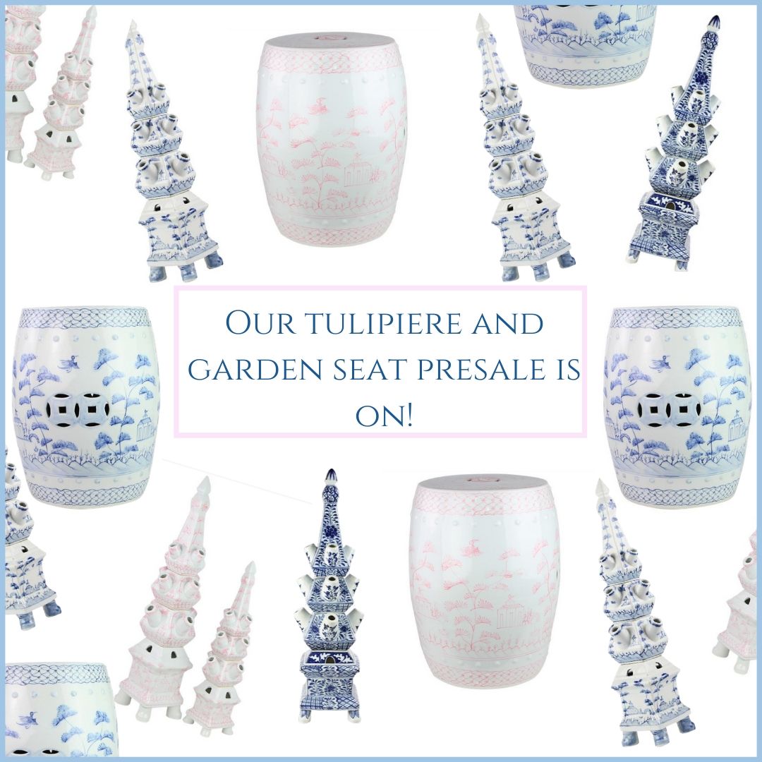 The  tulipieres and garden seats presale is on!