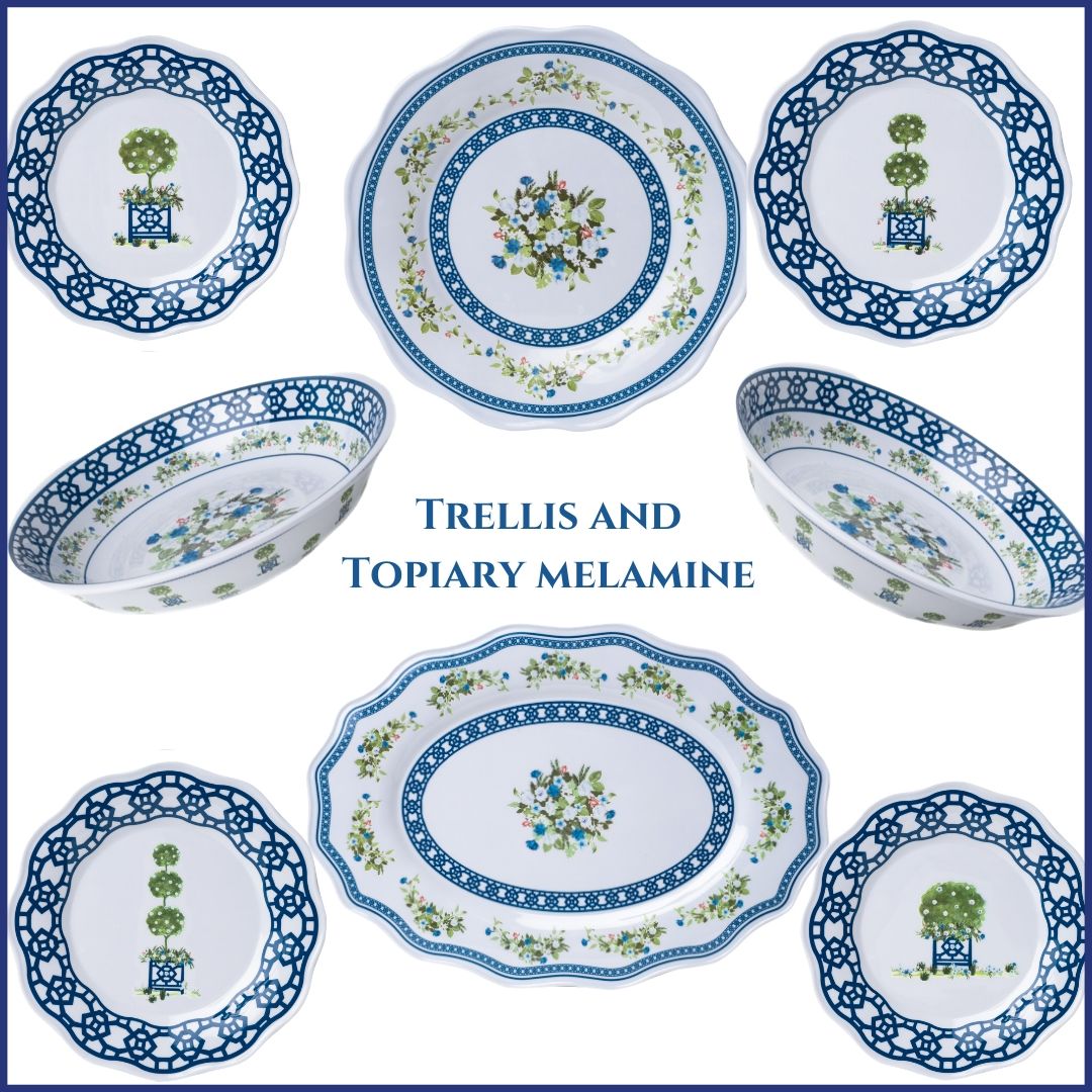 Our new trellis and topiaries melamine presale is on and a giveaway!