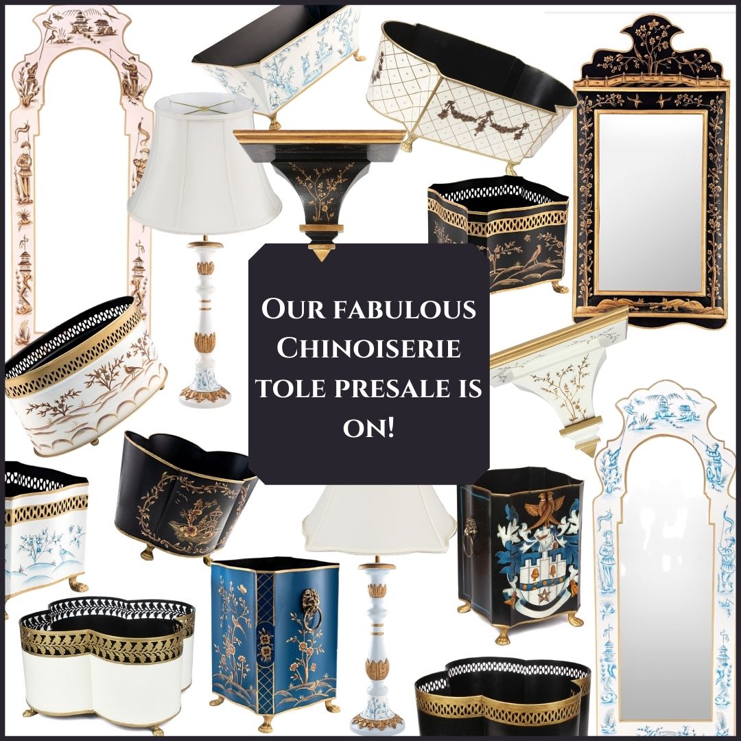 Our October chinoiserie tole presale is on plus a giveaway!