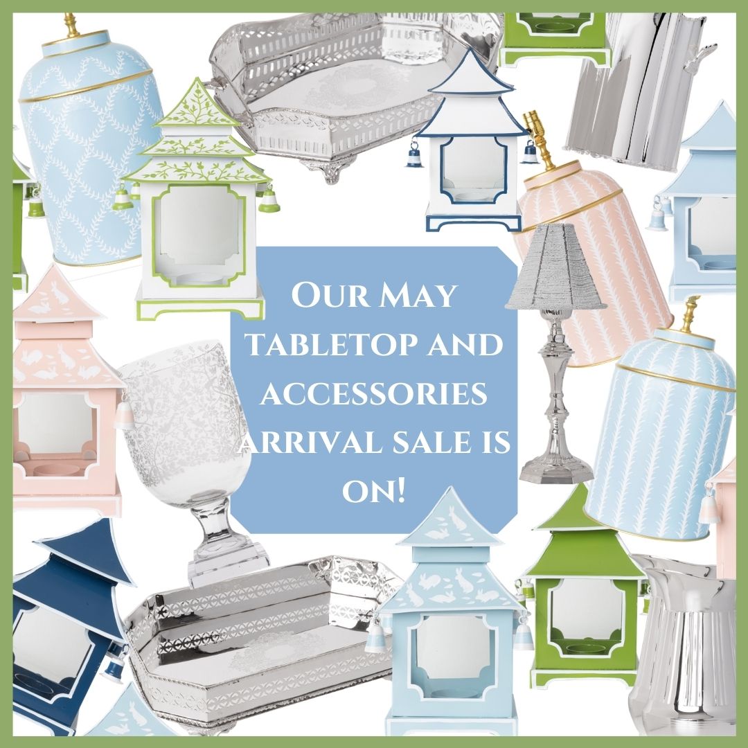 Our accessories/tabletop arrival sale is on and a fun giveaway!