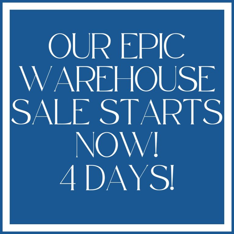 Our epic warehouse sale continues…..