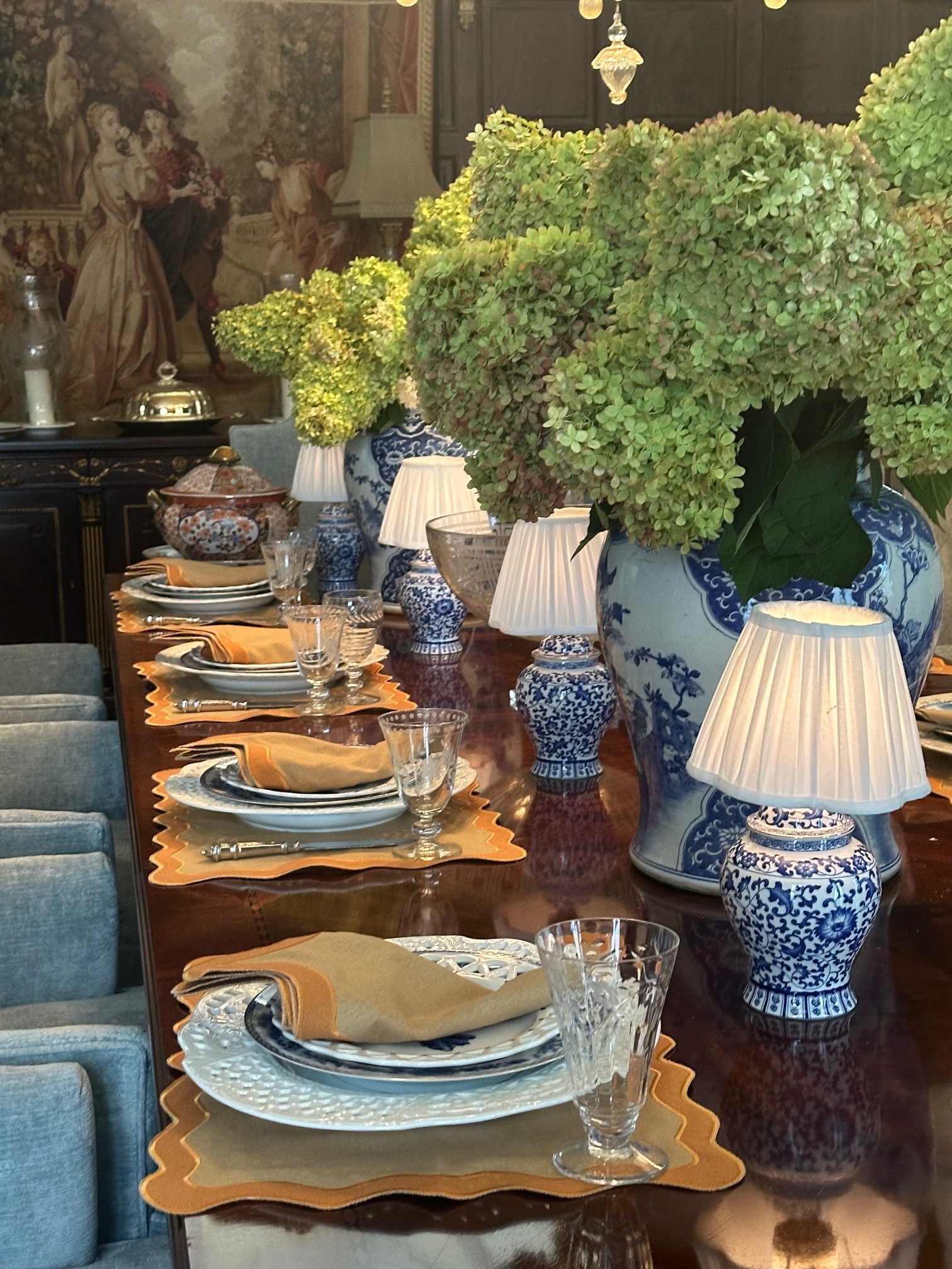 Setting a fall themed table…