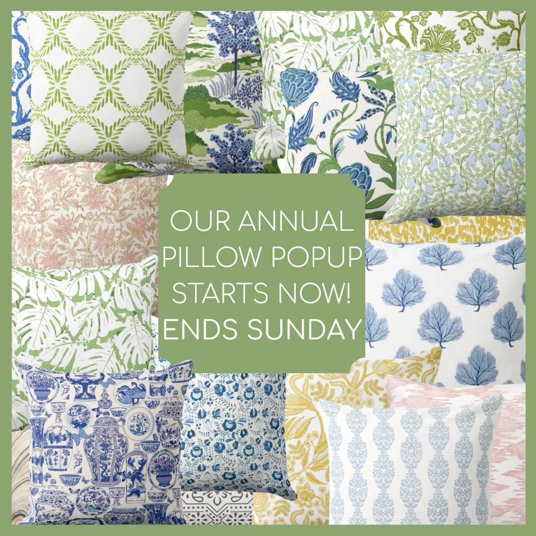 Our annual outdoor pillow popup starts now!